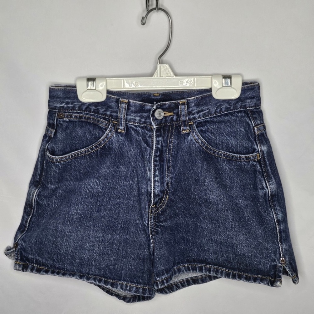 Juniors Gap Blue Dark Wash Denim Shorts Cotton Pockets 90s Y2K Western Size 1